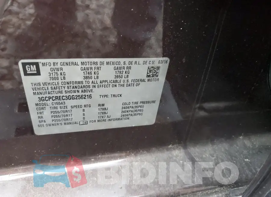 3GCPCREC3GG256216 Photo# 12