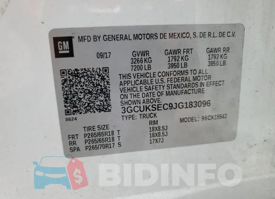 3GCUKSEC9JG183096 Photo# 12