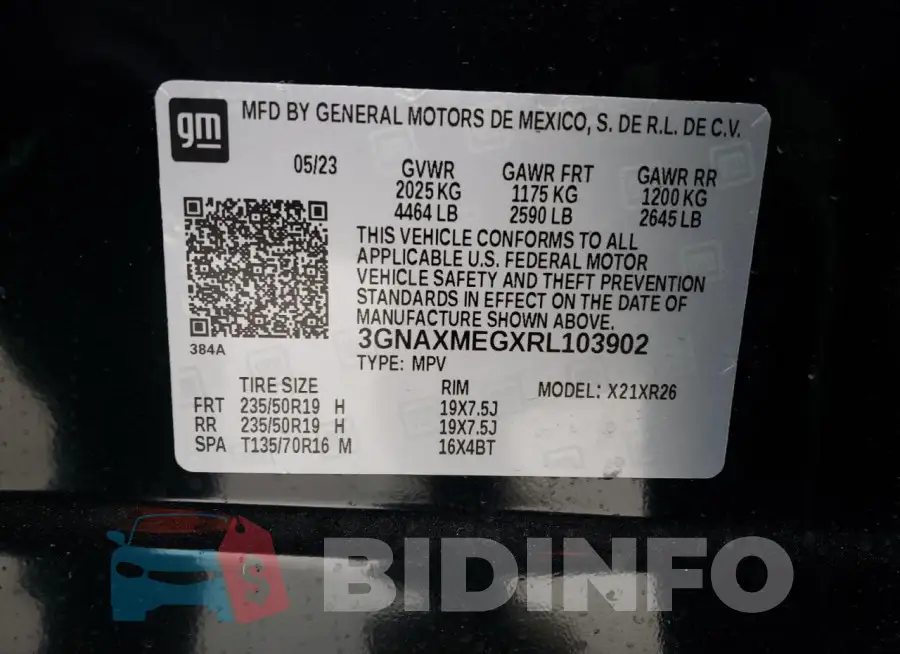 3GNAXMEGXRL103902 Photo# 12