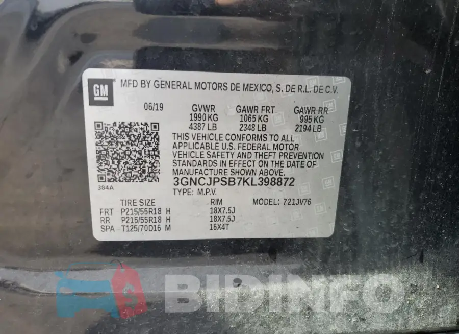 3GNCJPSB7KL398872 Photo# 13