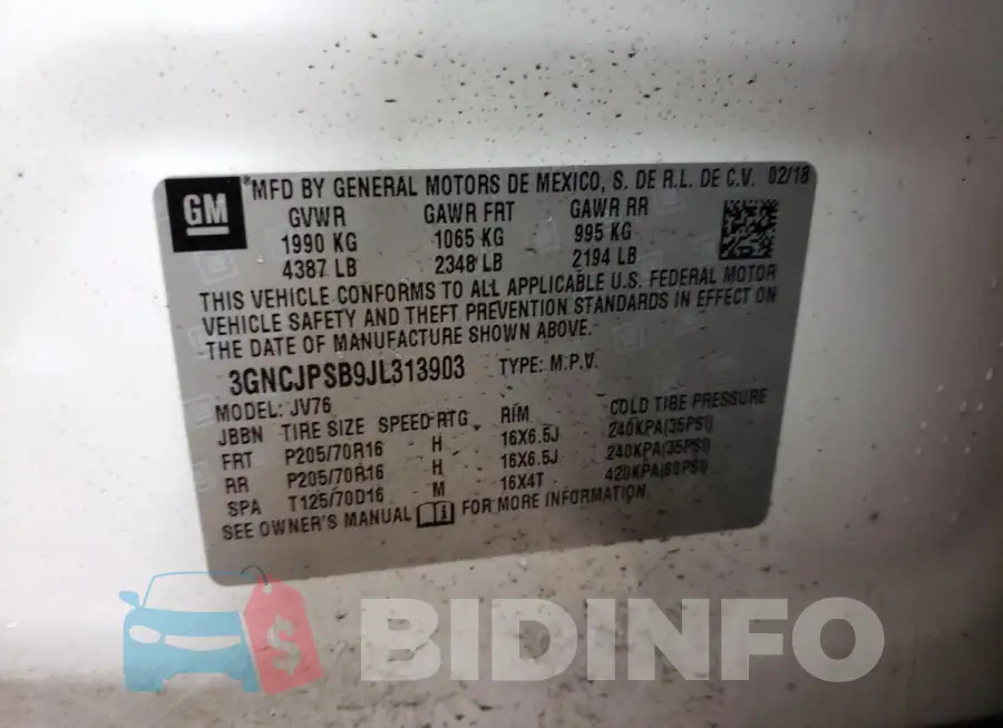 3GNCJPSB9JL313903 Photo# 14