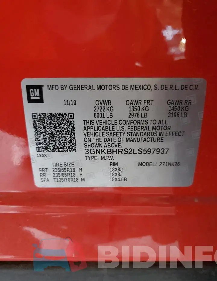 3GNKBHRS2LS597937 Photo# 12