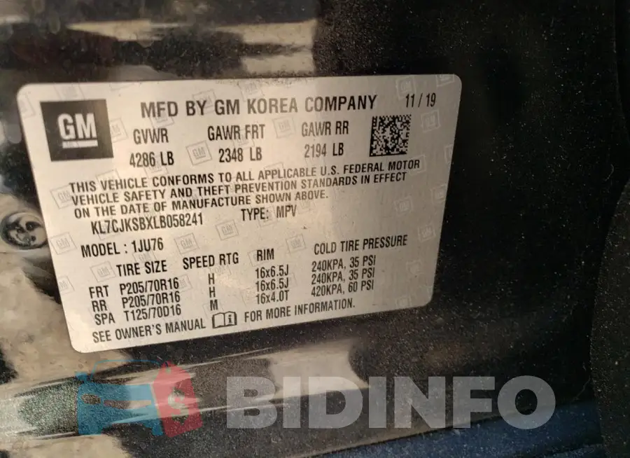 KL7CJKSBXLB058241 Photo# 12