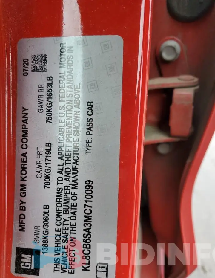 KL8CB6SA3MC710099 Photo# 12