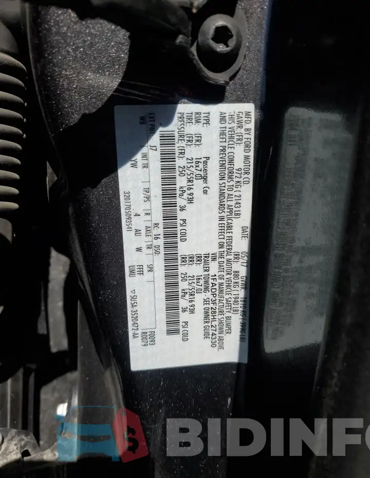 1FADP3F28HL274330 Photo# 12