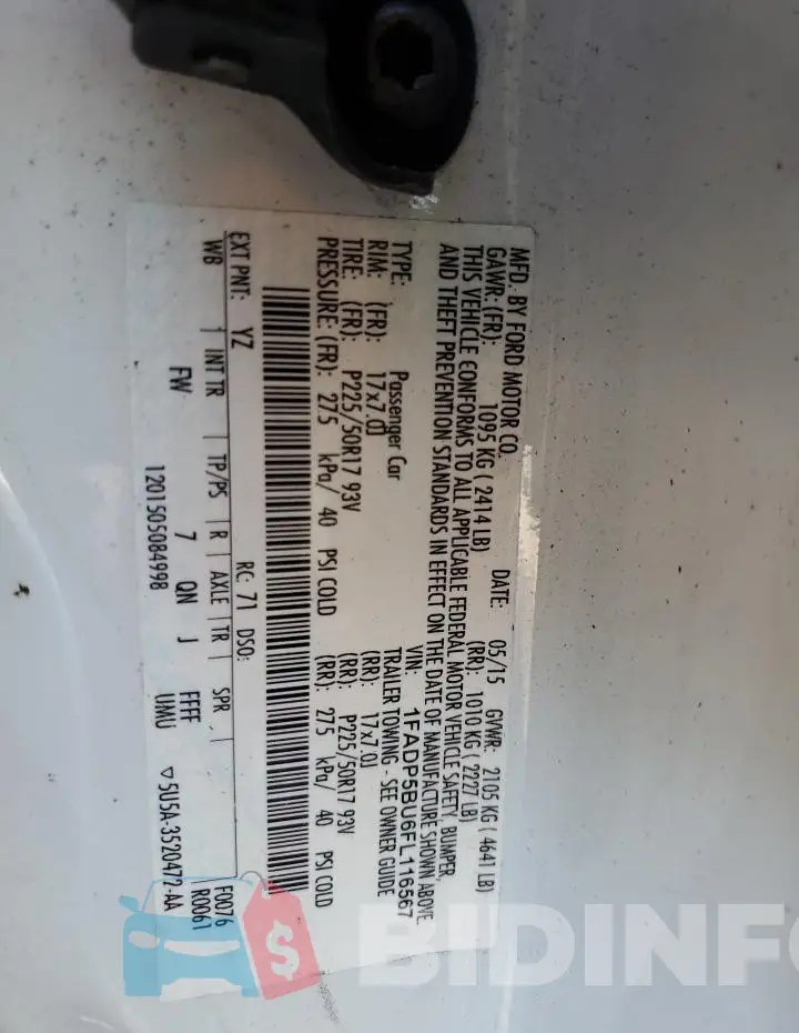 1FADP5BU6FL116567 Photo# 13