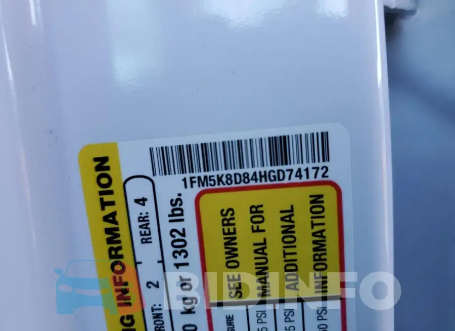 1FM5K8D84HGD74172 Photo# 12