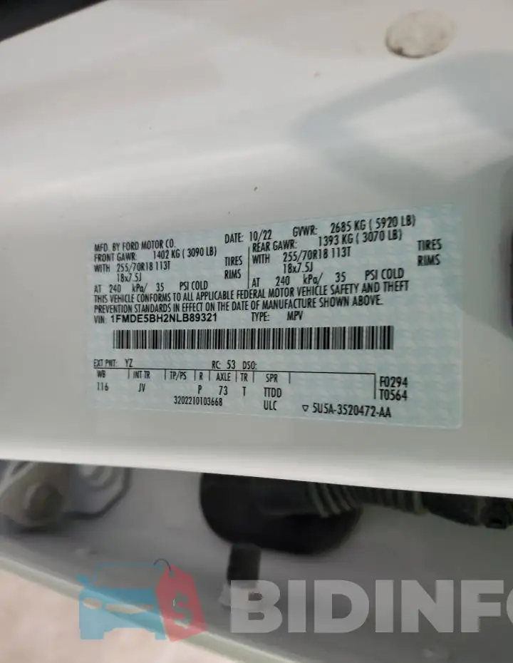1FMDE5BH2NLB89321 Photo# 12