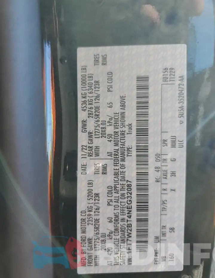 1FT7W2BT4NEG32087 Photo# 12