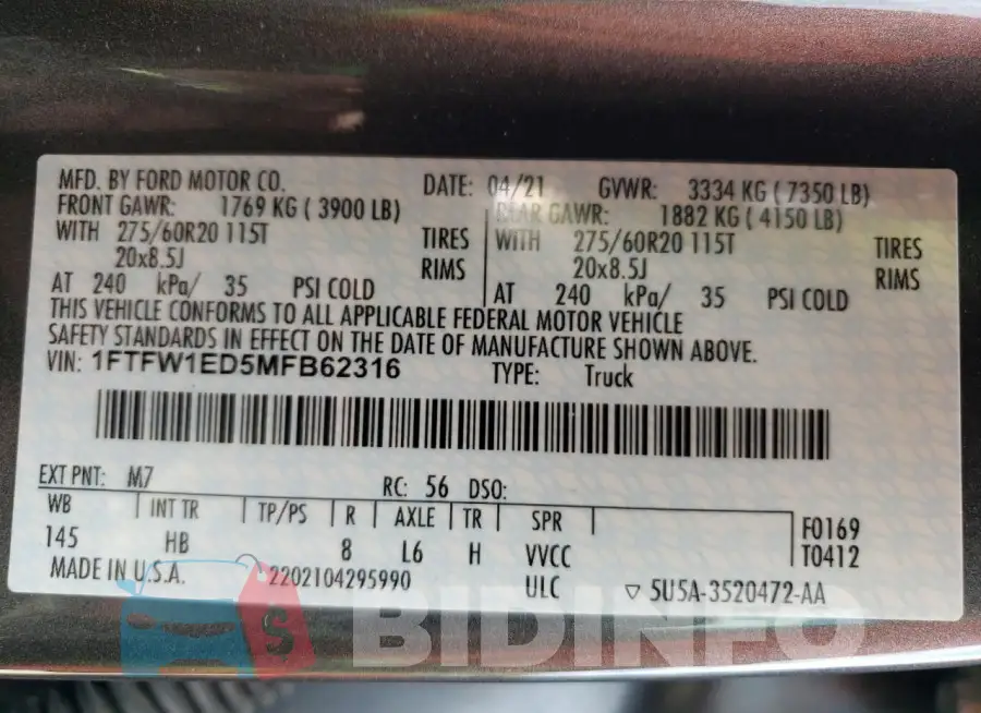 1FTFW1ED5MFB62316 Photo# 12