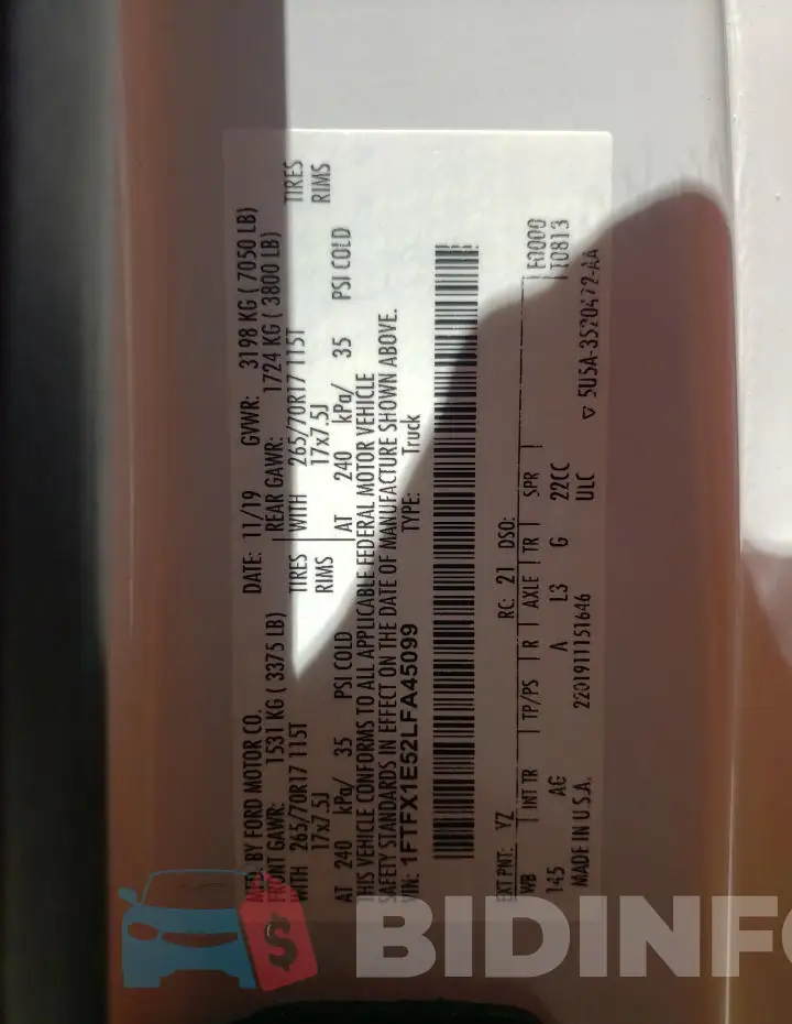 1FTFX1E52LFA45099 Photo# 12