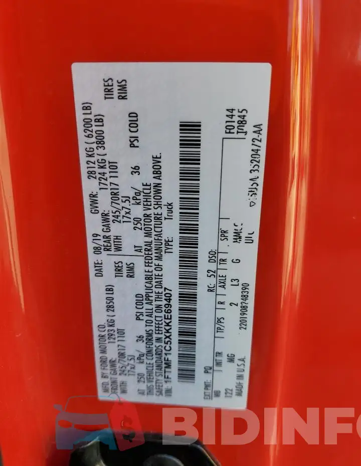 1FTMF1C5XKKE69407 Photo# 12