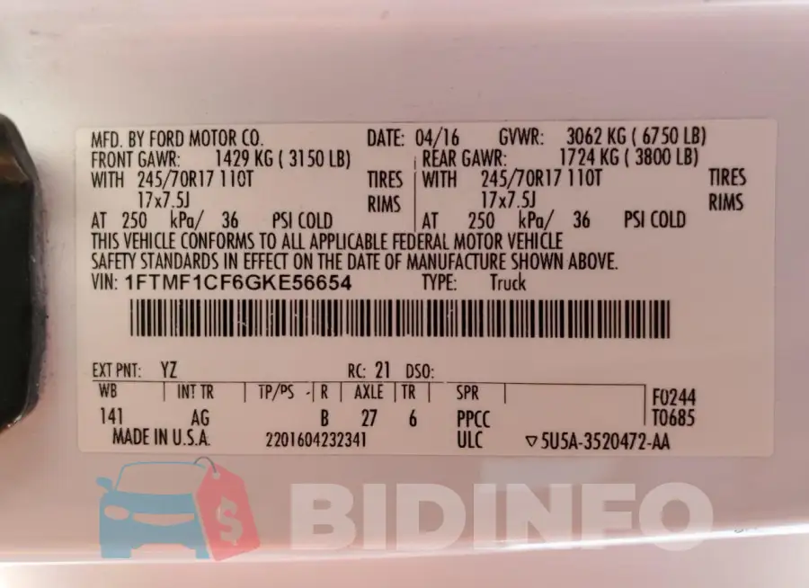 1FTMF1CF6GKE56654 Photo# 12