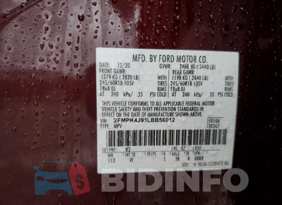 2FMPK4J91LBB56012 Photo# 13