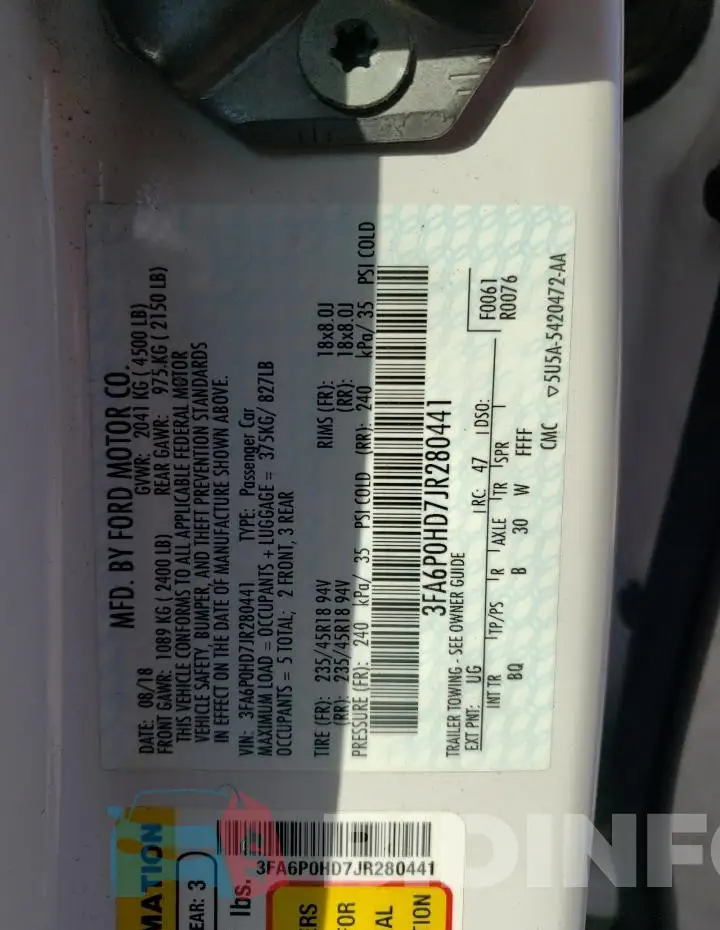 3FA6P0HD7JR280441 Photo# 12