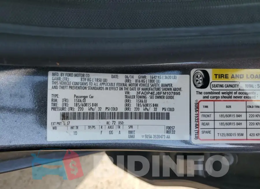 3FADP4EJ8FM107895 Photo# 12