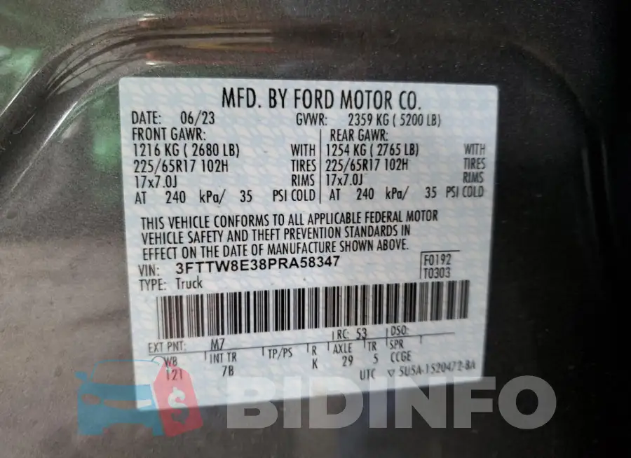 3FTTW8E38PRA58347 Photo# 12