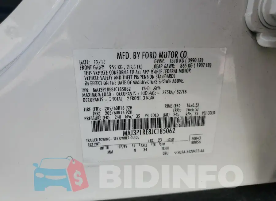 MAJ3P1RE8JC185062 Photo# 12