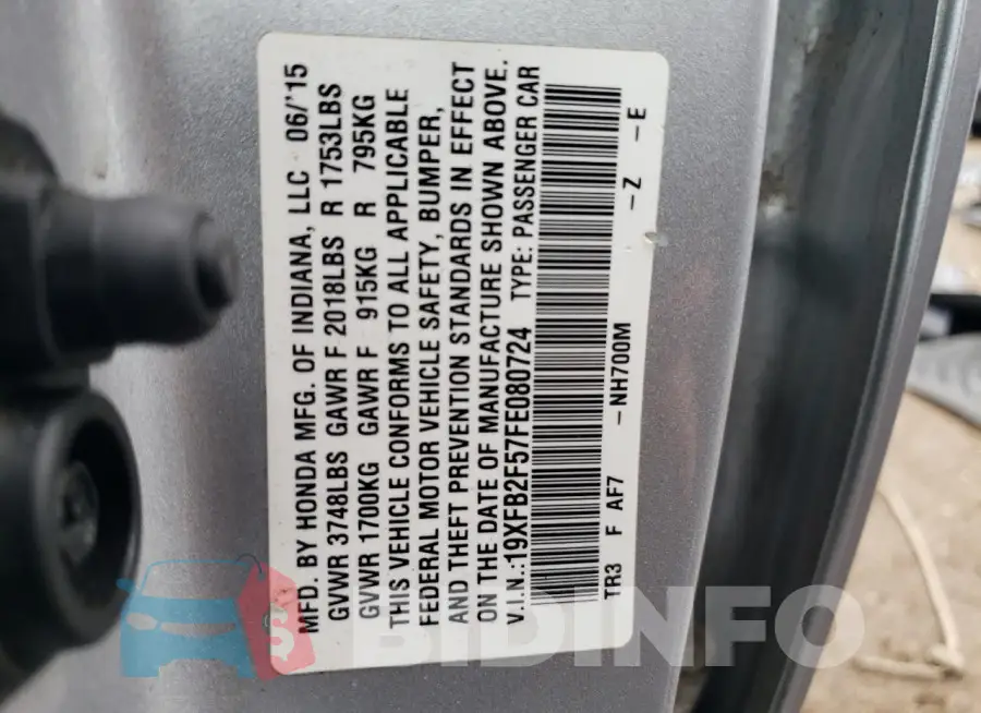 19XFB2F57FE080724 Photo# 12