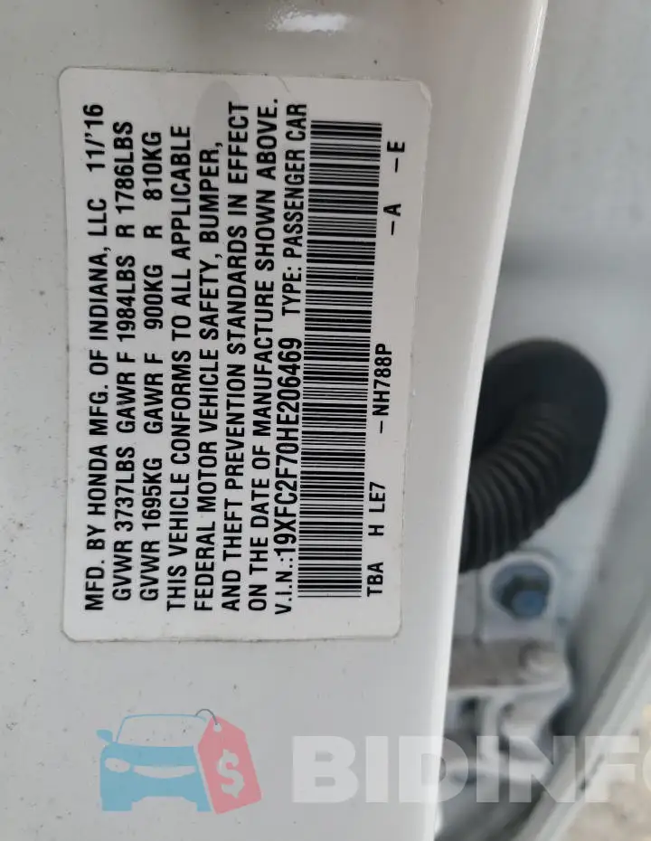 19XFC2F70HE206469 Photo# 13