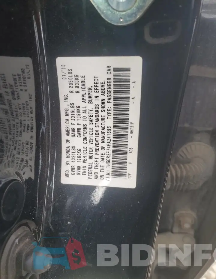1HGCR2F74FA241695 Photo# 12