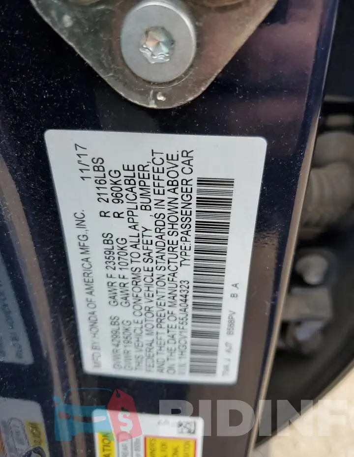 1HGCV1F55JA044323 Photo# 12