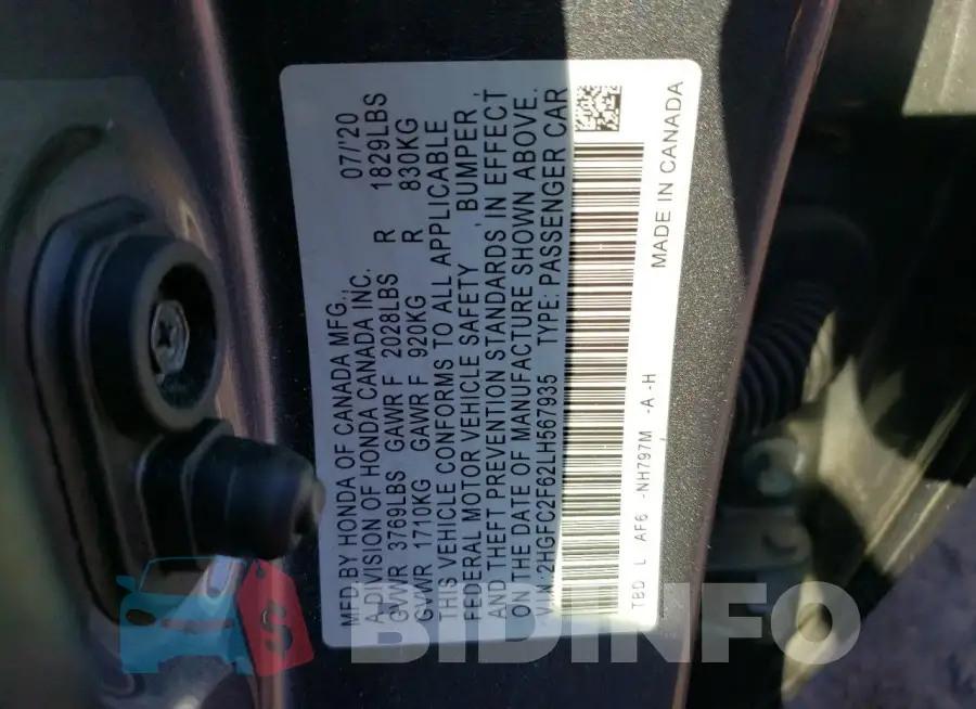 2HGFC2F62LH567935 Photo# 12