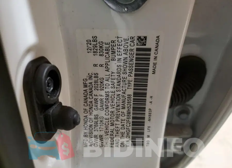 2HGFC2F68MH528588 Photo# 12