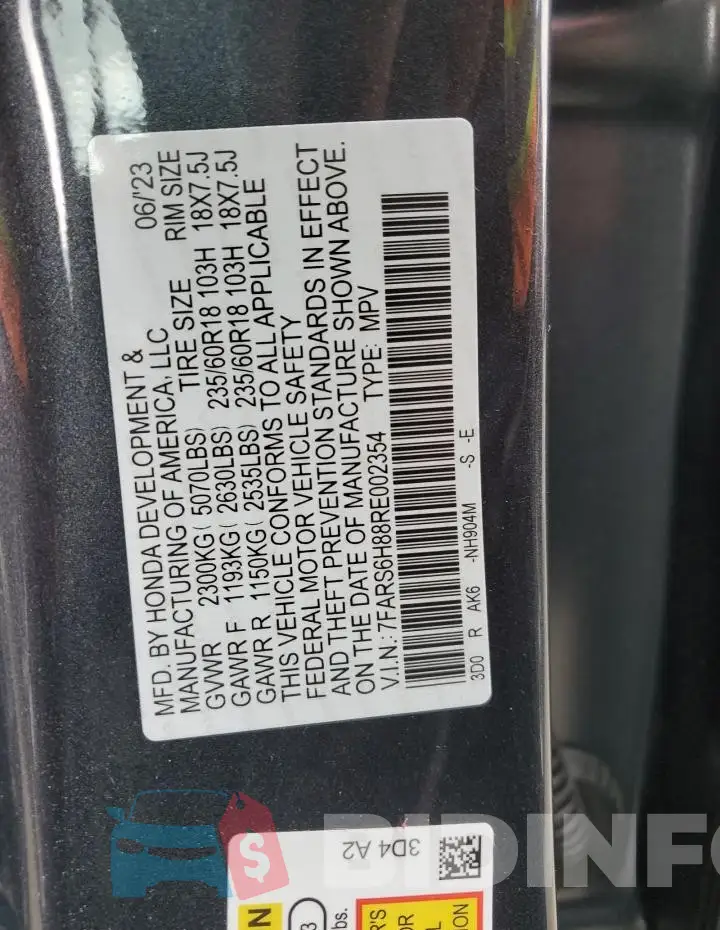 7FARS6H88RE002354 Photo# 14