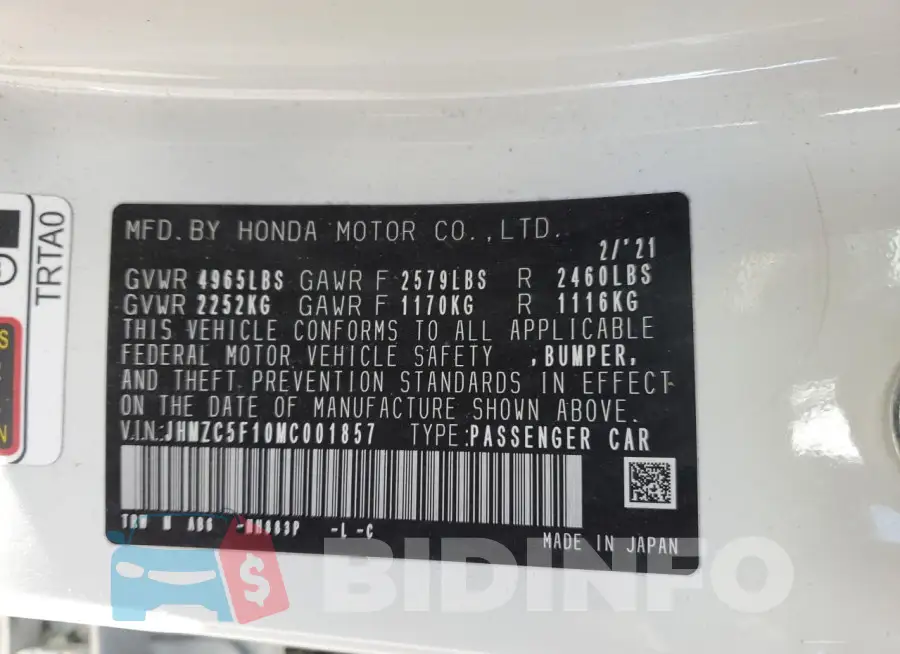 JHMZC5F10MC001857 Photo# 12