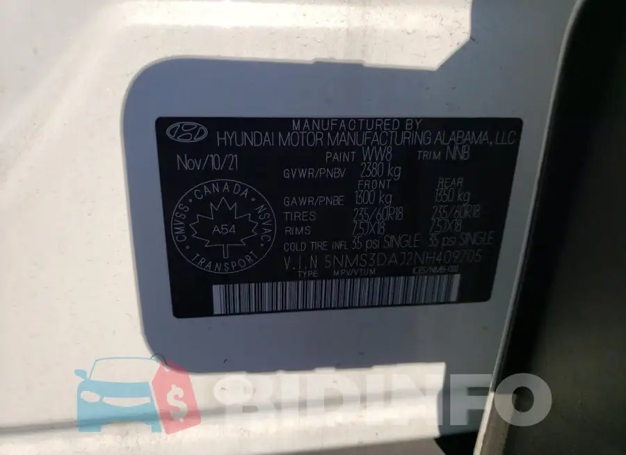 5NMS3DAJ2NH409705 Photo# 13