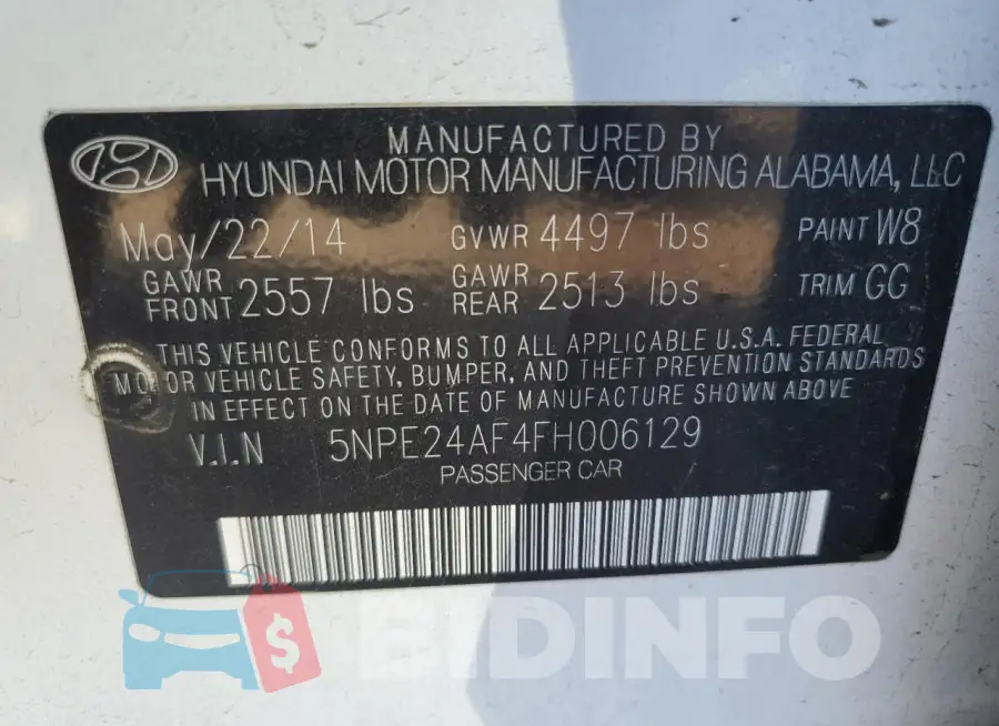 5NPE24AF4FH006129 Photo# 12