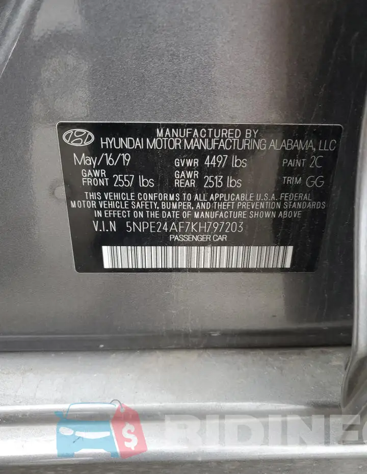 5NPE24AF7KH797203 Photo# 13