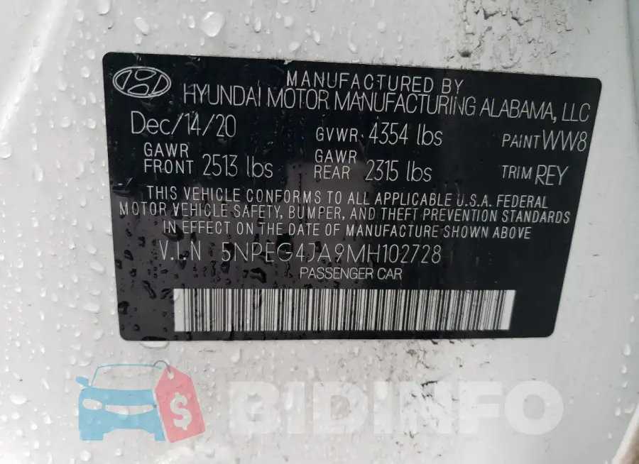 5NPEG4JA9MH102728 Photo# 12
