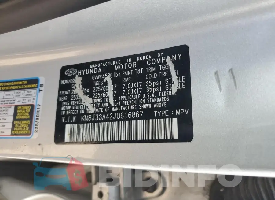 KM8J33A42JU616867 Photo# 12