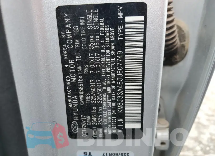 KM8J33A46JU607749 Photo# 12