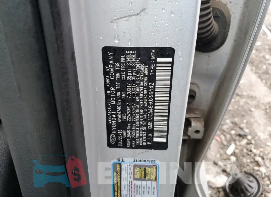 KM8J3CA46HU299542 Photo# 13