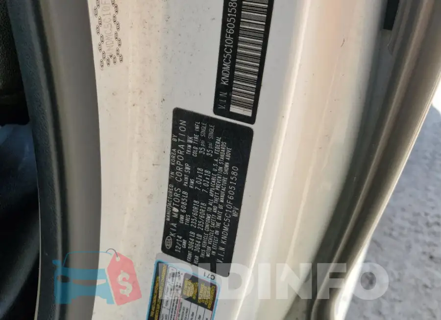 KNDMC5C10F6051580 Photo# 13