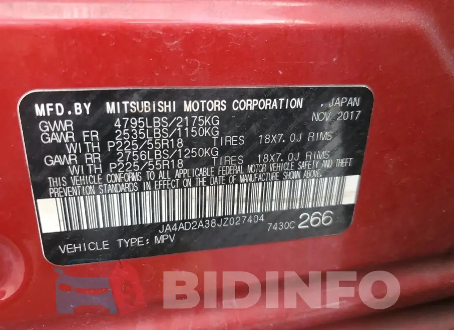 JA4AD2A38JZ027404 Photo# 13