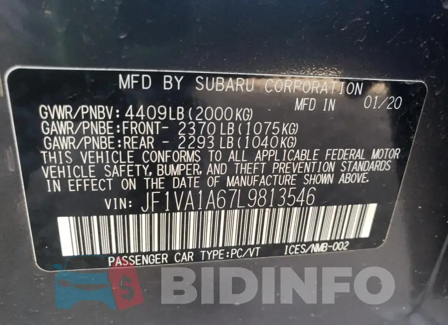 JF1VA1A67L9813546 Photo# 13