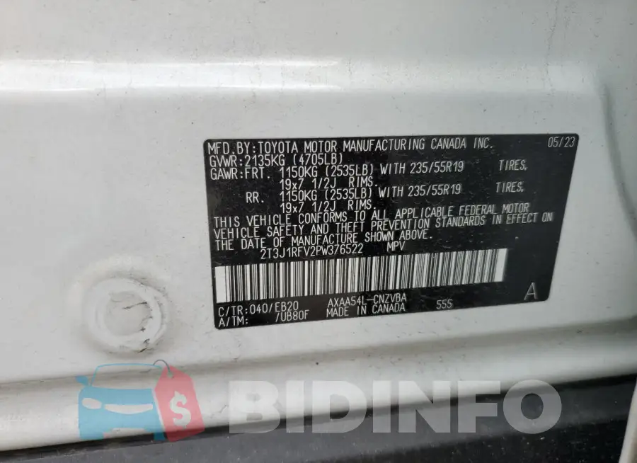 2T3J1RFV2PW376522 Photo# 13