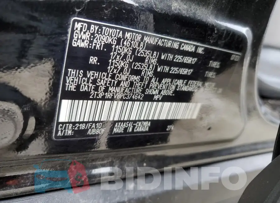 2T3P1RFV8PC374642 Photo# 12