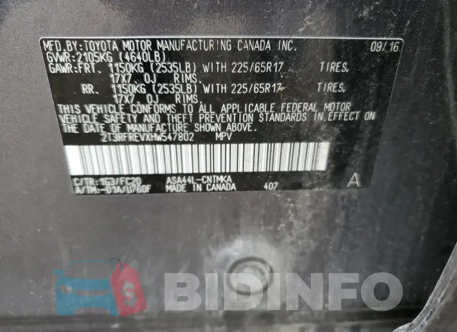 2T3RFREVXHW547802 Photo# 13