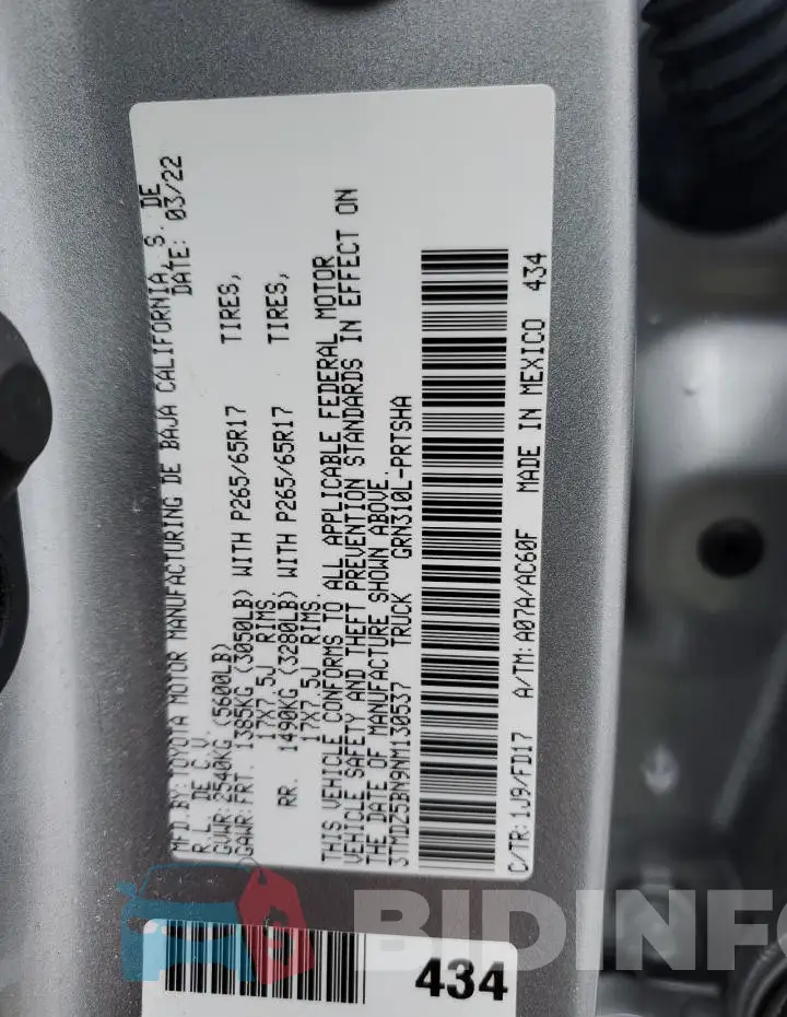 3TMDZ5BN9NM130537 Photo# 12