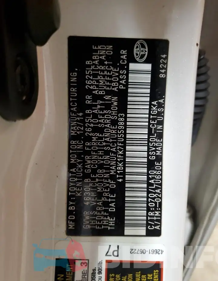 4T1BK1FK7FU559883 Photo# 13