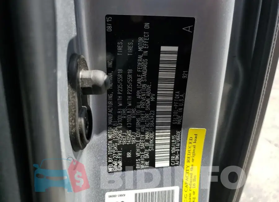 5TDYK3DC7FS643423 Photo# 13