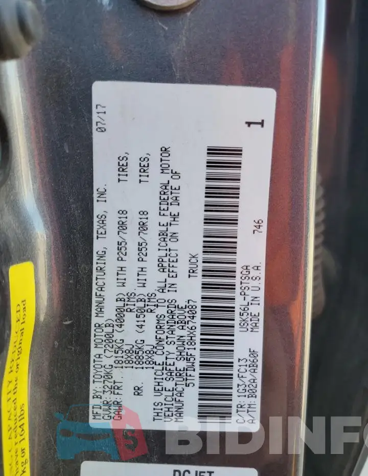 5TFDW5F18HX674087 Photo# 12