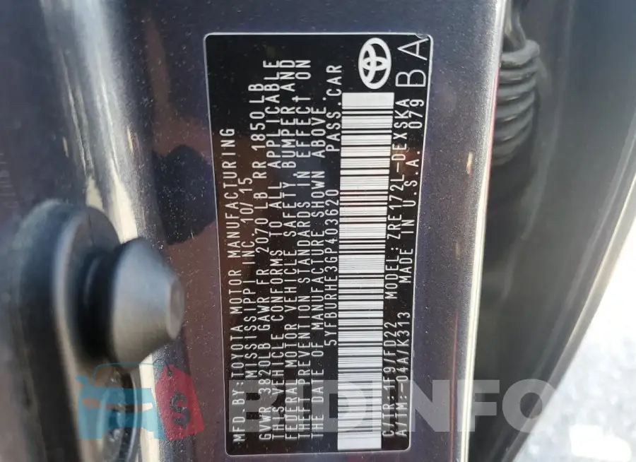 5YFBURHE3GP403620 Photo# 12