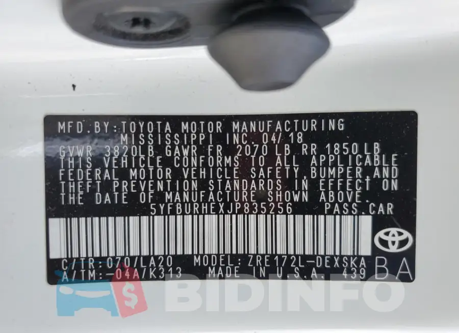 5YFBURHEXJP835256 Photo# 12