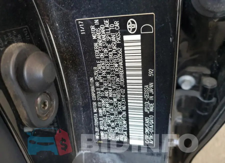 JTDBVRBD5HA003562 Photo# 12